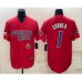 Men's Puerto Rico Baseball #1 Carlos Correa 2023 Red World Baseball Classic Stitched Jersey