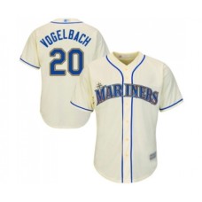 Men's Seattle Mariners #20 Dan Vogelbach Replica Cream Alternate Cool Base Baseball Jersey