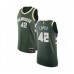 Men's Milwaukee Bucks #42 Robin Lopez Authentic Green Basketball Jersey - Icon Edition