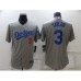 Men's Nike Los Angeles Dodgers #3 Chris Taylor Gray Elite Stitched Jersey