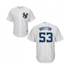 Men's New York Yankees #53 Zach Britton Replica White Home Baseball Jersey