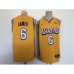 Men's Nike Los Angeles Lakers #6 LeBron James Yellow City Swingman Association Edition Stitched Jersey