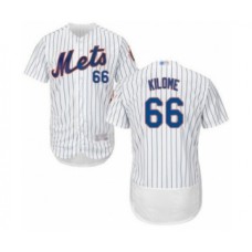 Men's New York Mets #66 Franklyn Kilome White Home Flex Base Authentic Collection Baseball Player Stitched Jersey