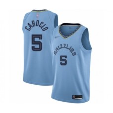 Men's Memphis Grizzlies #5 Bruno Caboclo Authentic Blue Finished Basketball Stitched Jersey Statement Edition