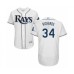 Men's Tampa Bay Rays #34 Trevor Richards Home White Home Flex Base Authentic Collection Baseball Player Stitched Jersey