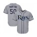 Men's Tampa Bay Rays #50 Charlie Morton Replica Grey Road Cool Base Baseball Jersey