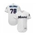 Men's Miami Marlins #78 Jordan Holloway White Home Flex Base Authentic Collection Baseball Player Stitched Jersey