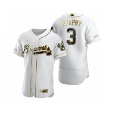 Men's Atlanta Braves #3 Dale Murphy Nike White Authentic Golden Edition Stitched Jersey