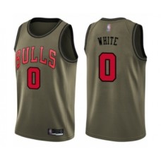 Men's Chicago Bulls #0 Coby White Swingman Green Salute to Service Basketball Stitched Jersey