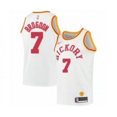 Men's Indiana Pacers #7 Malcolm Brogdon Authentic White Hardwood Classics Basketball Stitched Jersey