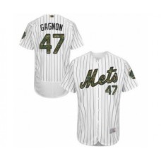 Men's New York Mets #47 Drew Gagnon Authentic White 2016 Memorial Day Fashion Flex Base Baseball Player Stitched Jersey