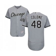 Men's Chicago White Sox #48 Alex Colome Grey Road Flex Base Authentic Collection Baseball Jersey