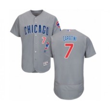 Men's Chicago Cubs #7 Victor Caratini Grey Road Flex Base Authentic Collection Baseball Player Stitched Jersey