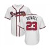 Men's Atlanta Braves #23 Adam Duvall Authentic White Team Logo Fashion Cool Base Baseball Jersey