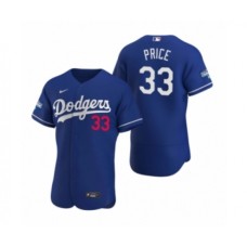 Men's Los Angeles Dodgers #33 David Price Royal 2020 World Series Champions Authentic Stitched Jersey