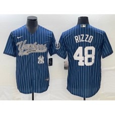 Men's New York Yankees #48 Anthony Rizzo Navy Cool Base Stitched Baseball Jersey