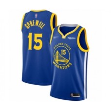 Men's Golden State Warriors #15 Latrell Sprewell Authentic Royal Finished Basketball Stitched Jersey - Icon Edition