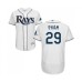 Men's Tampa Bay Rays #29 Tommy Pham Home White Home Flex Base Authentic Collection Baseball Jersey