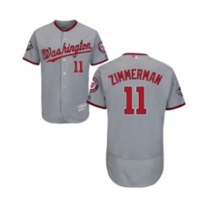 Men's Washington Nationals #11 Ryan Zimmerman Grey Road Flex Base Authentic Collection 2019 World Series Bound Baseball Stitched Jersey