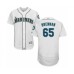 Men's Seattle Mariners #65 Brandon Brennan White Home Flex Base Authentic Collection Baseball Player Stitched Jersey