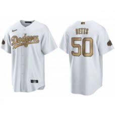 Men's Los Angeles Dodgers #50 Mookie Betts White 2022 All-Star Cool Base Stitched Baseball Jersey