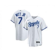 Men's Kansas City Royals #7 Bobby Witt Jr. White Cool Base Stitched Jersey