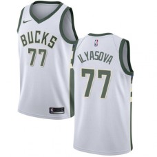 Men's Nike Milwaukee Bucks #77 Ersan Ilyasova Swingman White NBA Jersey - Association Edition