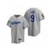 Men's Los Angeles Dodgers #9 Gavin Lux Gray 2020 World Series Replica Stitched Jersey