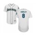 Men's Seattle Mariners #8 Jake Fraley White Home Flex Base Authentic Collection Baseball Player Stitched Jersey