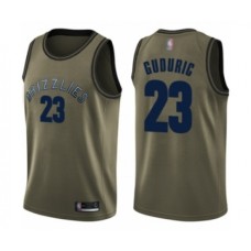 Men's Memphis Grizzlies #23 Marko Guduric Swingman Green Salute to Service Basketball Stitched Jersey