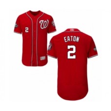 Men's Washington Nationals #2 Adam Eaton Red Alternate Flex Base Authentic Collection 2019 World Series Bound Baseball Stitched Jersey