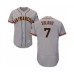 Men's San Francisco Giants #7 Donovan Solano Grey Road Flex Base Authentic Collection Baseball Player Stitched Jersey