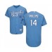 Men's Kansas City Royals #14 Brett Phillips Light Blue Alternate Flex Base Authentic Collection Baseball Player Stitched Jersey