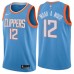 Men's Nike Los Angeles Clippers #12 Luc Mbah a Moute Swingman Blue NBA Jersey - City Edition