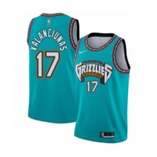 Men's Memphis Grizzlies #17 Jonas Valanciunas Authentic Green Hardwood Classic Basketball Stitched Jersey