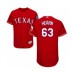 Men's Texas Rangers #63 Taylor Hearn Red Alternate Flex Base Authentic Collection Baseball Player Stitched Jersey