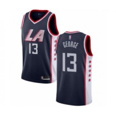 Men's Los Angeles Clippers #13 Paul George Authentic Navy Blue Basketball Jersey - City Edition