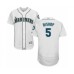 Men's Seattle Mariners #5 Braden Bishop White Home Flex Base Authentic Collection Baseball Player Stitched Jersey