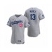 Men's Los Angeles Dodgers #13 Max Muncy Gray 2020 World Series Champions Road Authentic Stitched Jersey