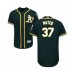 Men's Oakland Athletics #37 Jorge Mateo Green Alternate Flex Base Authentic Collection Baseball Player Stitched Jersey