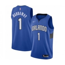 Men's Orlando Magic #1 Penny Hardaway Authentic Blue Finished Basketball Stitched Jersey - Statement Edition