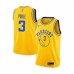 Men's Golden State Warriors #3 Jordan Poole Authentic Gold Hardwood Classics Basketball Stitched Jersey