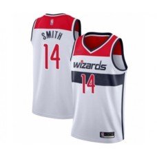 Men's Washington Wizards #14 Ish Smith Authentic White Basketball Stitched Jersey - Association Edition