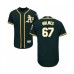 Men's Oakland Athletics #67 Grant Holmes Green Alternate Flex Base Authentic Collection Baseball Player Stitched Jersey