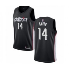 Men's Washington Wizards #14 Ish Smith Authentic Black Basketball Stitched Jersey - City Edition