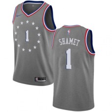 Men's Nike Philadelphia 76ers #1 Landry Shamet Swingman Gray NBA Jersey - City Edition