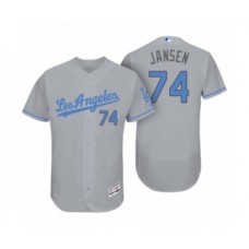 Men's Los Angeles Dodgers #74 Kenley Jansen Gray 2017 Fathers Day Flex Base Stitched Jersey