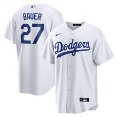 Men's Los Angeles Dodgers #27 Trevor Bauer White Nike Royal Alternate Official Replica Player Stitched Jersey