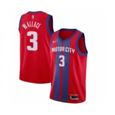 Men's Detroit Pistons #3 Ben Wallace Swingman Red Basketball Stitched Jersey - 2019 20 City Edition