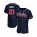 Men's Chipper Jones #10 Atlanta Braves Navy Authentic Alternate Stitched Jersey